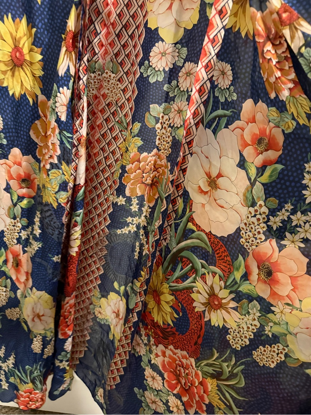 Johnny Was NWT Floral Maxi Dress / Kimono Cover-Up - Picture 7 of 8
